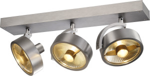 SLV KALU, applique et plafonnier intérieur, triple, alu brossé, GU10/QPAR111, 3x 75W max - Lampes murales et de plafond