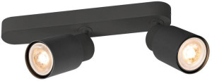 SLV PURI 2.0 Tube, plafonnier et applique en saillie, asymétrique, 2x max. 6 W GU10, noir - Lampes murales et de plafond