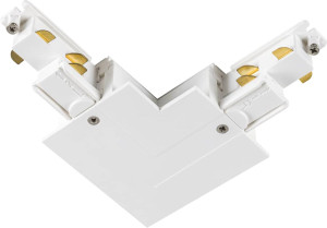 SLV Connecteur en L, pour rail encastré S-TRACK 3 allumages, terre à droite, blanc, DALI - Accessoires pour barres conductrices triphasées