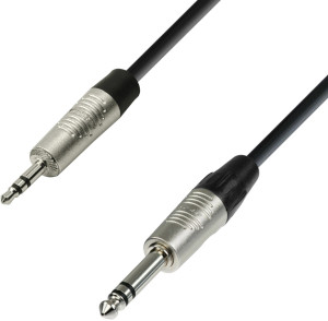 Adam Hall Cables 4 STAR BVW 0300 - REAN 6,3 mm jack stéréo - 3,5 jack stéréo 3,0 m - Câbles symétriques