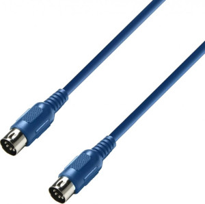 Adam Hall Cables 3 STAR MIDI 0075 BLU - Câble MIDI 0,75 m bleu - Câbles Midi