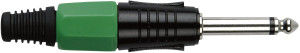 DAP-Audio Fiche jack mono 6,3 mm Boîtier noir Embout vert - Connecteurs Jack