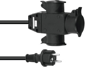 EUROLITE Extension 3x1,5 3m 3 plis - Câbles Schuko