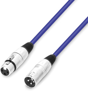 Adam Hall Cables 3 STAR MMF 0100 BL - Câble microphone XLR femelle vers XLR mâle 1 m bleu - Câbles de microphone colorés