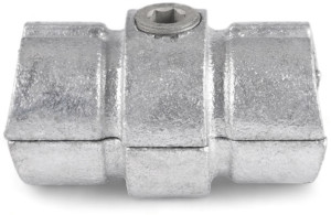 Riggatec raccord de tuyau, pièce d'extension pour tuyau de 48,3 mm en argent - Raccords pour tubes de 48,3 mm
