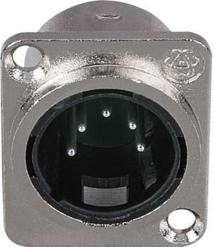 Châssis DAP-Audio XLR 5P - boîtier mâle en nickel - Prise encastrables