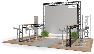 Naxpro-Truss Stand de Foire FD 23 - 3 x 3 x 2,65 m (LxHxH) - 9 m² Noir - Stands de foire