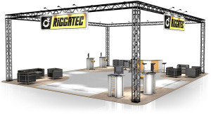 Naxpro-Truss Stand de Foire FD 34 - 12 x 10 x 4,5 m (LxWxH) - 120 m² Noir - Stands de foire