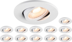 SLV Kit composé de 12 x 1007090 UNIVERSAL DOWNLIGHT MOVE PHASE IP20 38° et 1007092 Cache - Spot de plafond