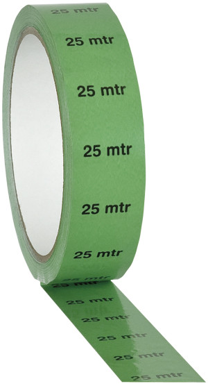 Ruban marqueur / indicateur SHOWGEAR vert « 25 m » - 25 mm / 33 m - Rubans adhésifs et plus encore