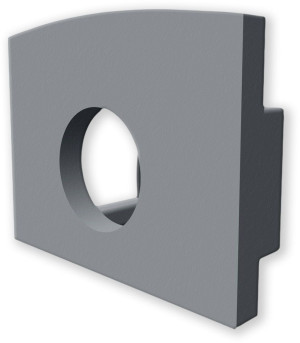 ISOLED Cache de finition EC226 pour profil MAXI-AB V2, gris, avec passage de câble, 1 pc - Accessoires pour éclairage décoratif