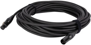 DAP-Audio FLN01 - Câble micro/ligne XLR M/F 3P Neutrik NC3-BAG série 15 m - Plaqué argent - Câbles XLR 3 pol