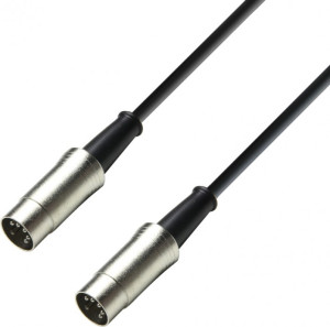 Adam Hall Cables 3 STAR MIDI 0300 BLK-5 - Câble MIDI 3 m noir 5 points - Câbles Midi