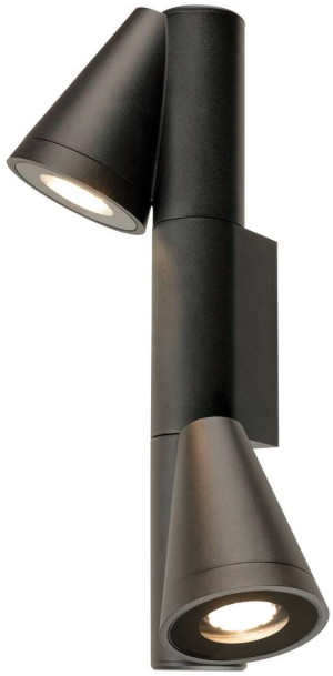 SLV T-TUBE, Applique en saillie, GU10, double, IP65, max. 10 W, noir - Lampes sur pied, murales et de plafond (extérieur)