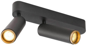 SLV GRIP! M, plafonnier, double, PHASE, 3000 K, 28 W, 42°, noir / doré - Lampes murales et de plafond