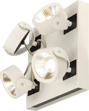 SLV KALU, applique et plafonnier intérieur, quad, carré, blanc/noir, LED, 60W, 3000K, variable - Lampes murales et de plafond