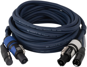 Câble hybride DAP-Audio FP18 - powerCON et XLR 5 broches - DMX / Alimentation 6 m - Câbles hybrides