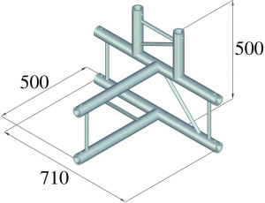 ALUTRUSS BILOCK BQ2-PAT42V Pièce en T à 4 voies - Bilock structures alu 2 points