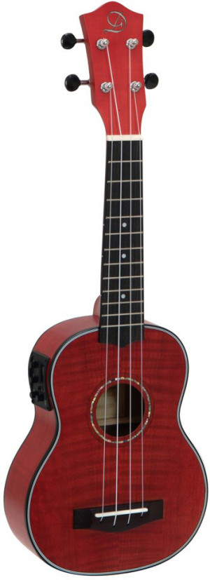 DIMAVERY UK-100 Ukulélé soprano, rouge flammé - Guitares acoustiques