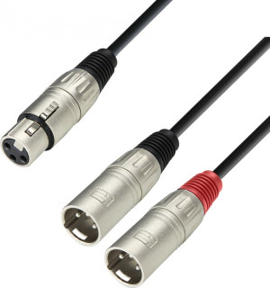 Adam Hall Cables K3 YFMM 0600 - Câble audio embase XLR sur 2 - Câbles Y