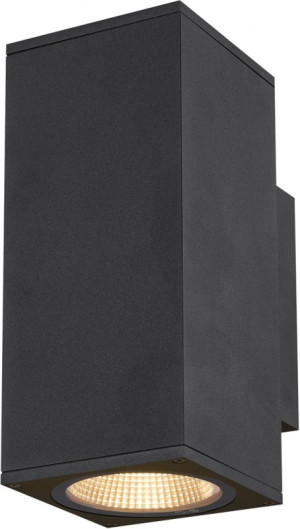 SLV ENOLA, applique extérieure, carré, M, anthracite, LED, 19W, 3000K/4000K, IP65, up/down - Lampes sur pied, murales et de plafond (extérieur)