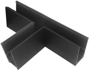 ISOLED Track48 rail en T horizontal pour rail apparent, noir, non conduisant le courant - 3 phases électrique rail 48V