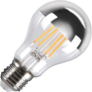 SLV A60 E27 tête miroir, ampoule LED, chrome, 7,5 W, 2700 K, IRC90, 180° - Lampes LED socle E27
