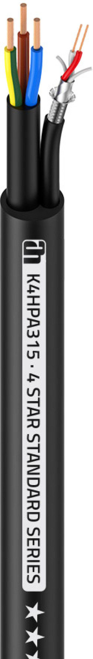 Adam Hall Cables 4 STAR HPA 315 - Câble hybride alimentation et audio 3 x 1,5 mm² et 2 x 0,22 mm² - Câbles audio, électriques et hybrides