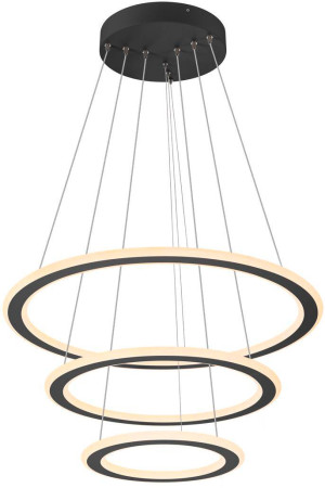 SLV ONE FLAT, Suspension, triple, 300 cm, 2700/3000 K, DALI 2, Touch, noir - Lampes pendulaires
