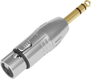 SEETRONIC XLR 3P femelle vers Jack stéréo mâle Contacts dorés - boîtier argenté - Adaptateurs