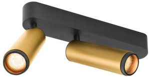 SLV GRIP! M, plafonnier, double, PHASE, 2700 K, 28 W, 42°, doré / noir - Lampes murales et de plafond