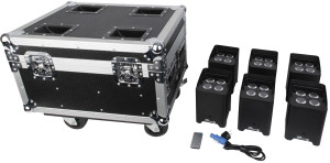 SHOWTEC EventLITE 4/10 Q6 Set Flight Case avec 6x EventLITE 4/10 Q6 - Projecteurs d’extérieur