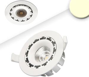 ISOLED Spot LED enc. orient. COB, ronde, col. blanc, 15 W, 45°, blanc chaud, gradable - Luminaires encastrés
