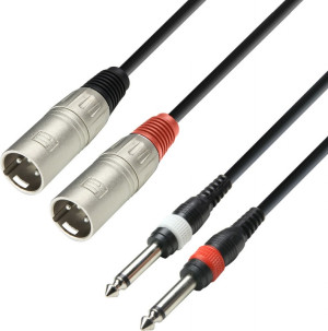 Adam Hall Cables K3 TMP 0100 - Câble audio 2 connecteurs XLR sur 2 - Câbles jumeaux