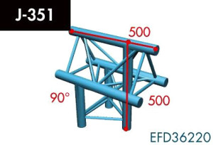 X3K-30/H (heavy duty) J-351 3-way T-section 90°, apex up, vertic - Expotruss - X3K-30/H