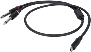 DAP-Audio FL111 - Câble USB-C vers 2 prises jack mono L/R 0,75 m - Câble à prise jack