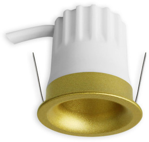 ISOLED Spot encastré LED BACK32, doré, rond, 5W, IRC90, 2700K, en retrait, nid d'abeille, dimmable - Encastrés de plafond