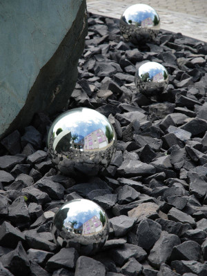 EUROPALMS Boule déco 10cm, argent 4x - Objets de déco & aménagement