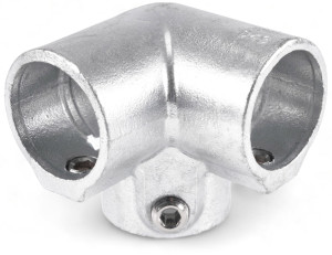 Raccord de tube Riggatec, pièce d'angle à trois voies pour tube de 48,3 mm, en argent - Raccords pour tubes de 48,3 mm