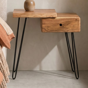 LUMZ Boomstam nachtkastje met lade rechts 60x32x59cm