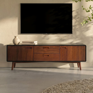 Vintage tv-meubel donker hout 150x39.8x53cm Dutchbone Juju