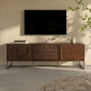 Tv-meubel visgraat acacia hout 180x45x60cm Dutchbone Class