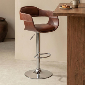 Retro barkruk bruin leer Kare Design Monaco
