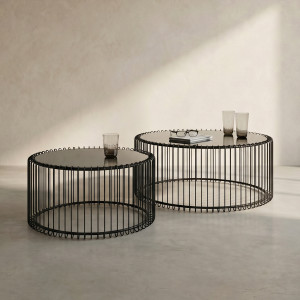 Salontafelset 69.5x69.5cm Kare Design Wire Black
