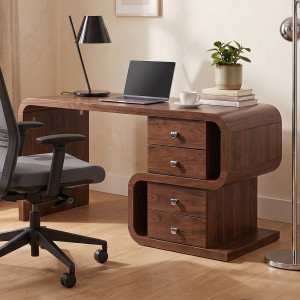 Walnoot design bureau met lades 150x70cm Kare Design Snake