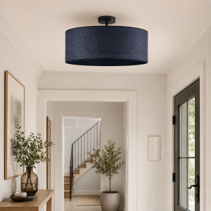 Duża lampa sufitowa rattanowa na przedpokój w stylu boho WENECJA BOHO fi - 60 cm