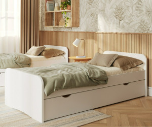 Ma Chambre d'Enfant Lit enfant avec sommier Twist  Blanc 90x190 cm