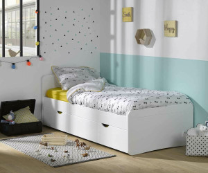 Ma Chambre d'Enfant Lit enfant avec sommier et matelas Willow  Blanc 90x190 cm/Opt:Matelas Norway 13 cm