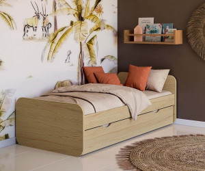 Ma Chambre d'Enfant Lit gigogne enfant Lemon  Bois naturel 90x190 cm