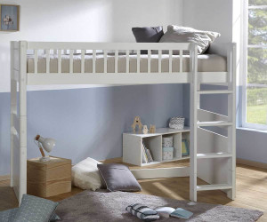 Ma Chambre d'Enfant Lit mi-hauteur enfant évolutif Rio  Blanc 90x190 cm Couchage haut